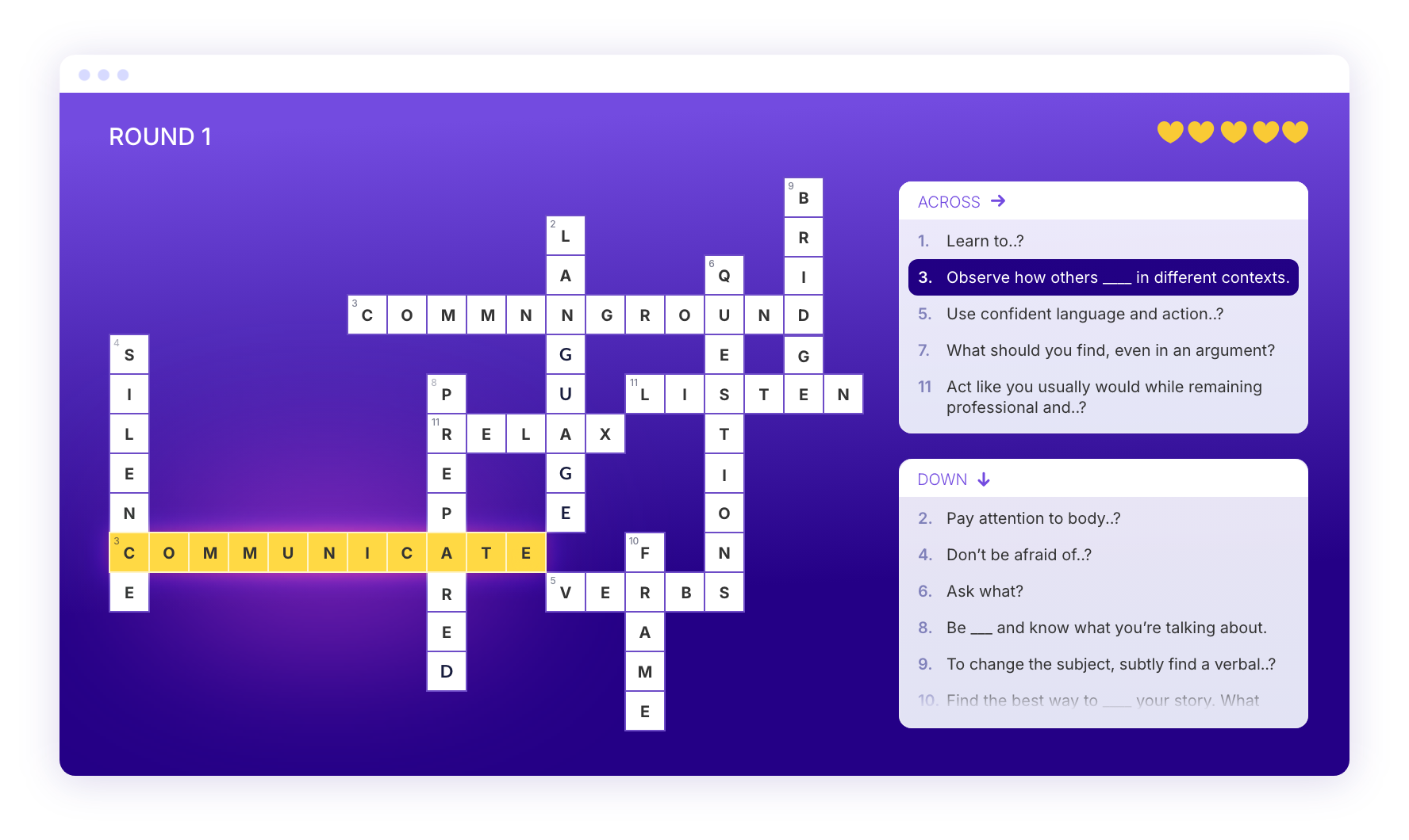 Crosswords preview