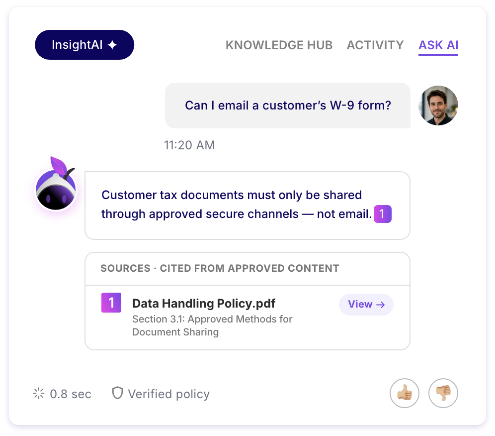 AI answers instantly